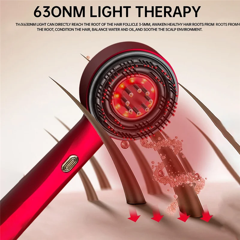 N18R الكهربائية زيت الشعر قضيب تدليك فروة الرأس فرشاة 3 طرق مخصصة للاسترخاء وموزع زيت مقاوم للماء IPX7