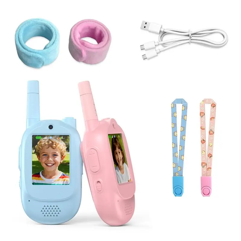 

MACH-Video Walkie Talkies For Kids Handheld 2 Pack Kids Walkies Talkies For Family Games Outside Camp Birthday Gfits