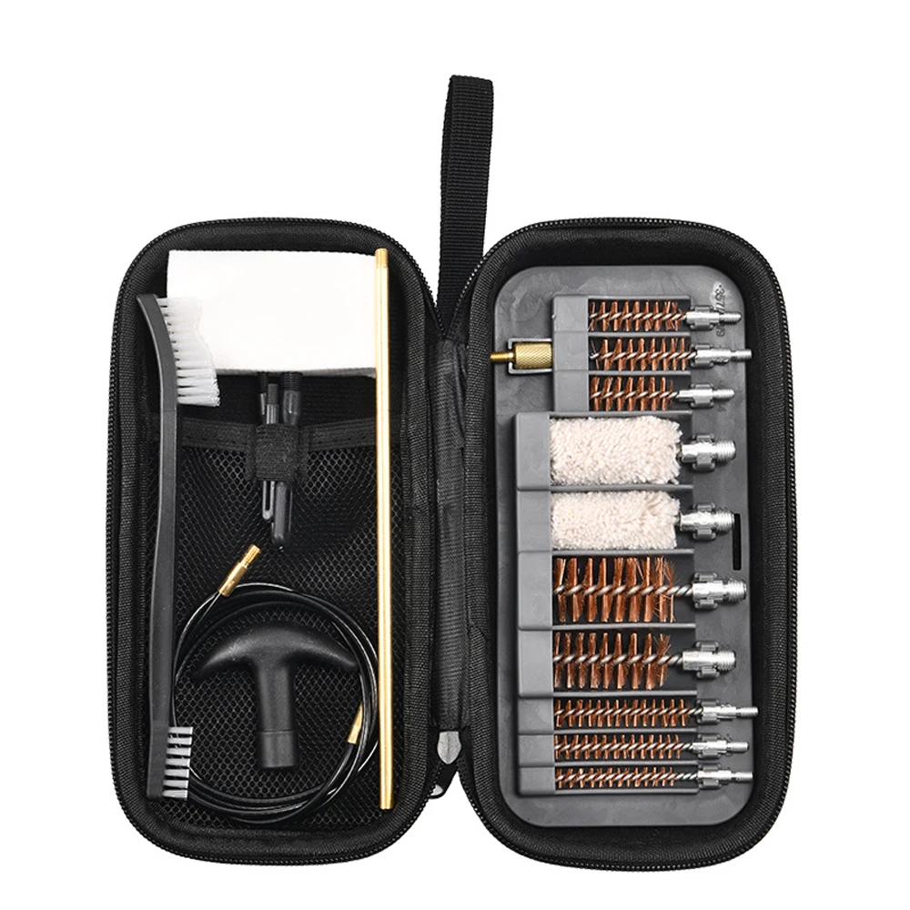

19Pcs Tactical Gun Cleaning Kit .38/.22/.27/.30/.40/.45/12GA/20GA Caliber Rifle Pistol Gun Barrel Brush Cleaning Tool Kit Case