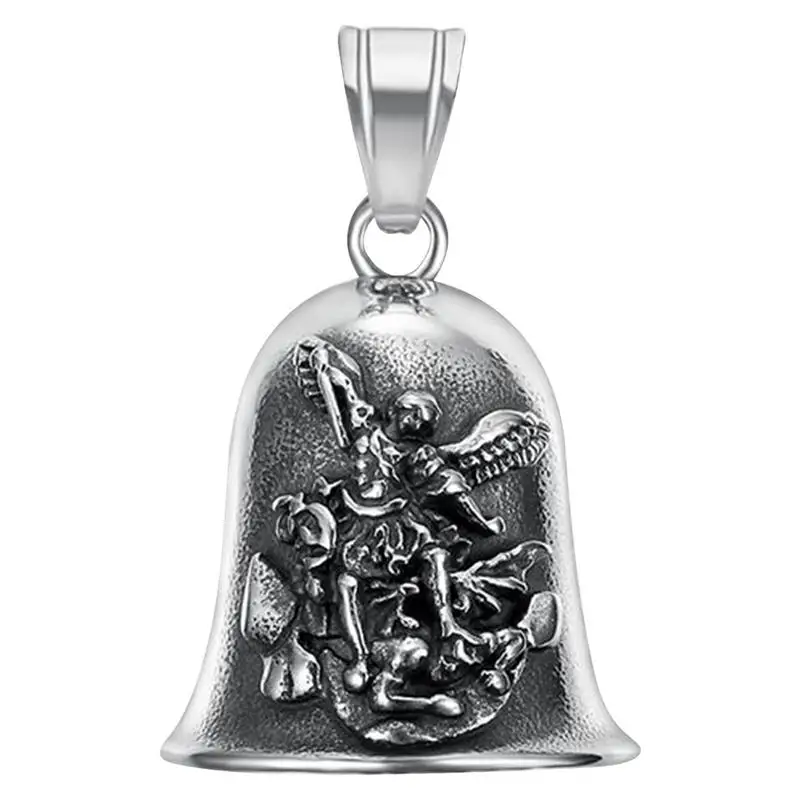 Vintage Ornament Motorcycle Bell Charm Michaelmas Angel Riding Bell For Men Motorcycle Accessories Jewelry