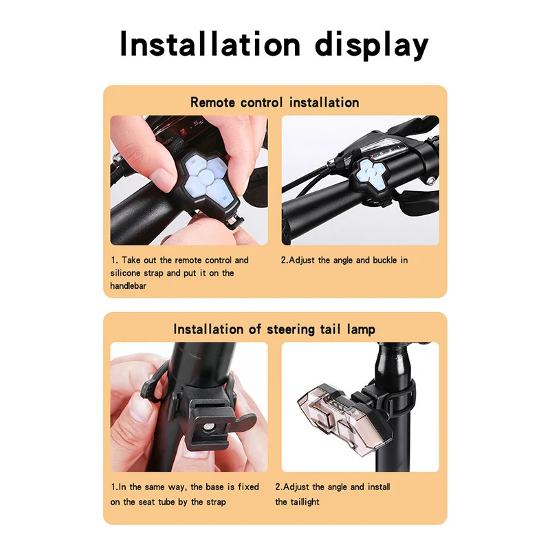 

Bike Tail Light With Turn Signals, USB Rechargeable Wireless Remote Control-11 Modes Bright LED Rear Bicycle Light, Waterproof