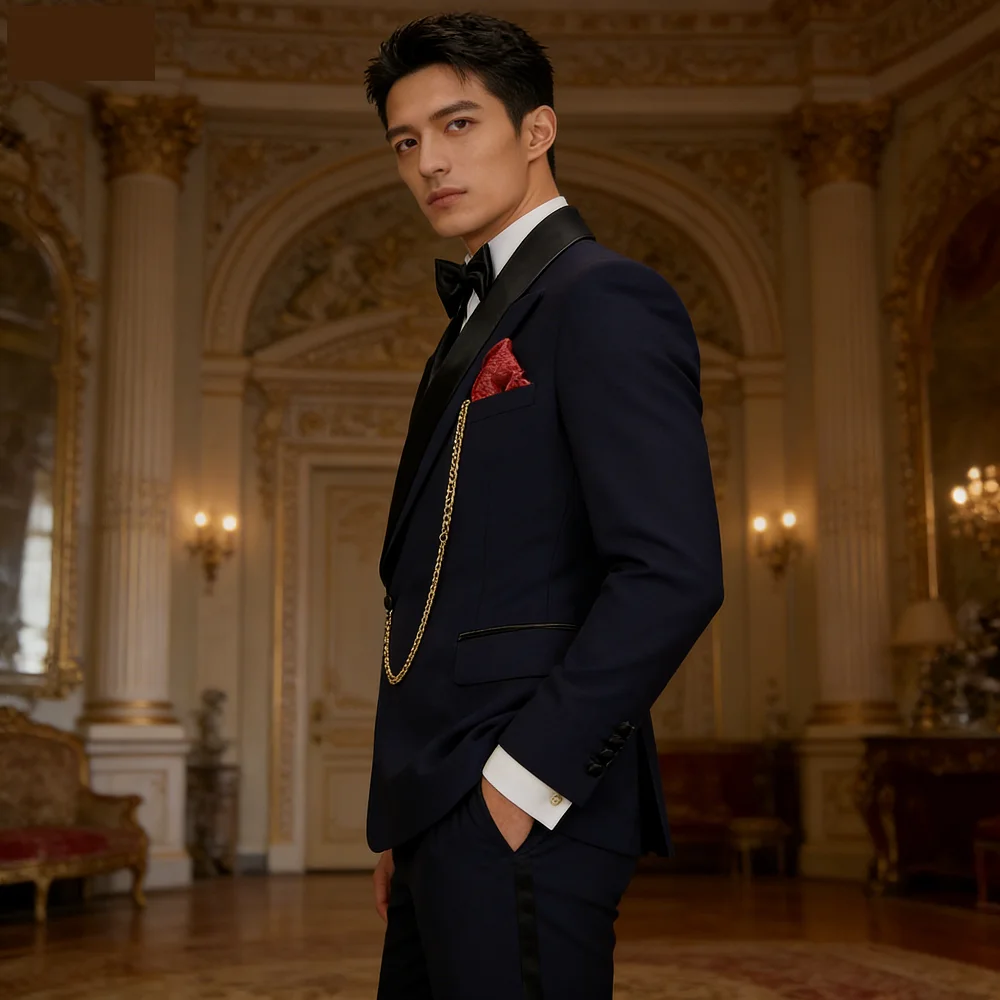 

Slim Fit Monochromatic Terno De Trespassado for Men Jacket And Pants Wedding Groomsmen Formal Ternos Dinner Smalking Suit