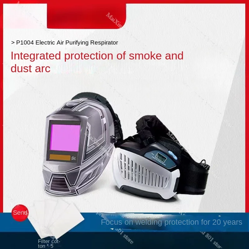 P1004 Electric Air Purification PAPR Positive Pressure Breather Automatic Dimming Welding Mask