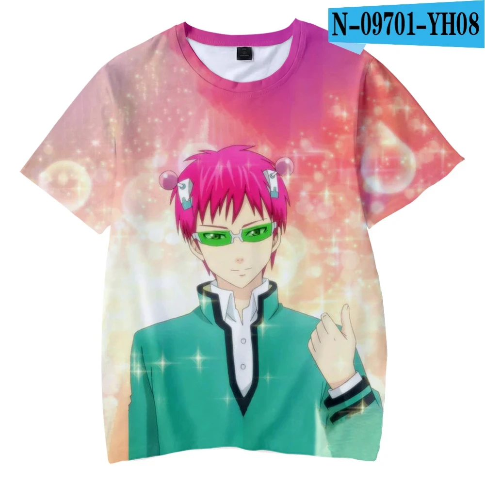 Saiki Kusuo No Sai-Nan Tshirt 3D Printed Men/Women Harajuku funny T shirt Costume Summer O-neck Kawaii Japan Unisex clothing