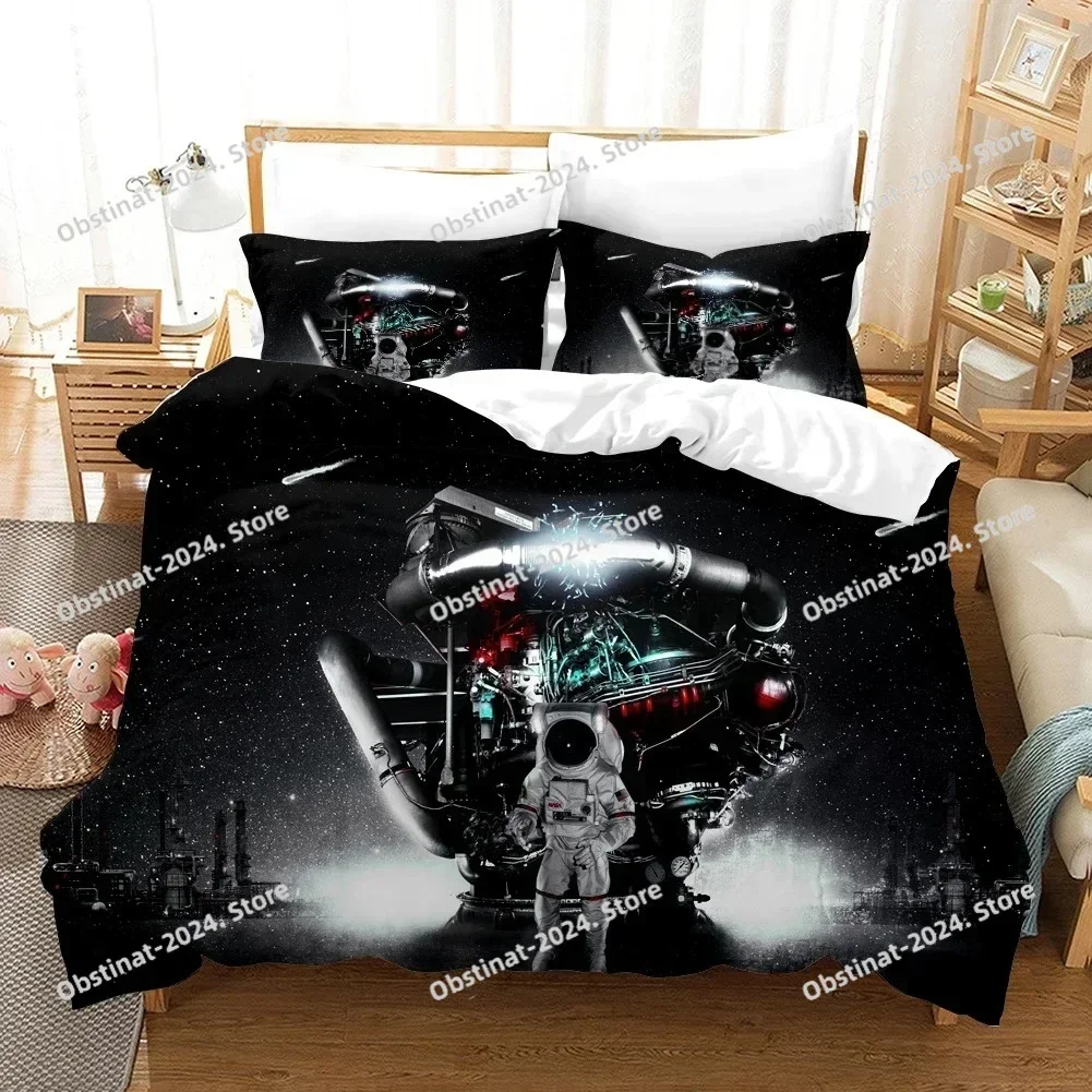 

Astronaut In Space Cat Bedding Set Printed single Comforter Quilt Bed Cover Duvet Cover Pillow Case 3 Pieces Set Kids Adult Size