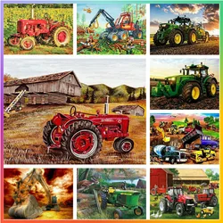 Tractor Excavator Crystal Diamond Painting Cross Stitch Puzzle Printed Mosaic Embroidery Set House Decor 5D DIY Art New Novelty