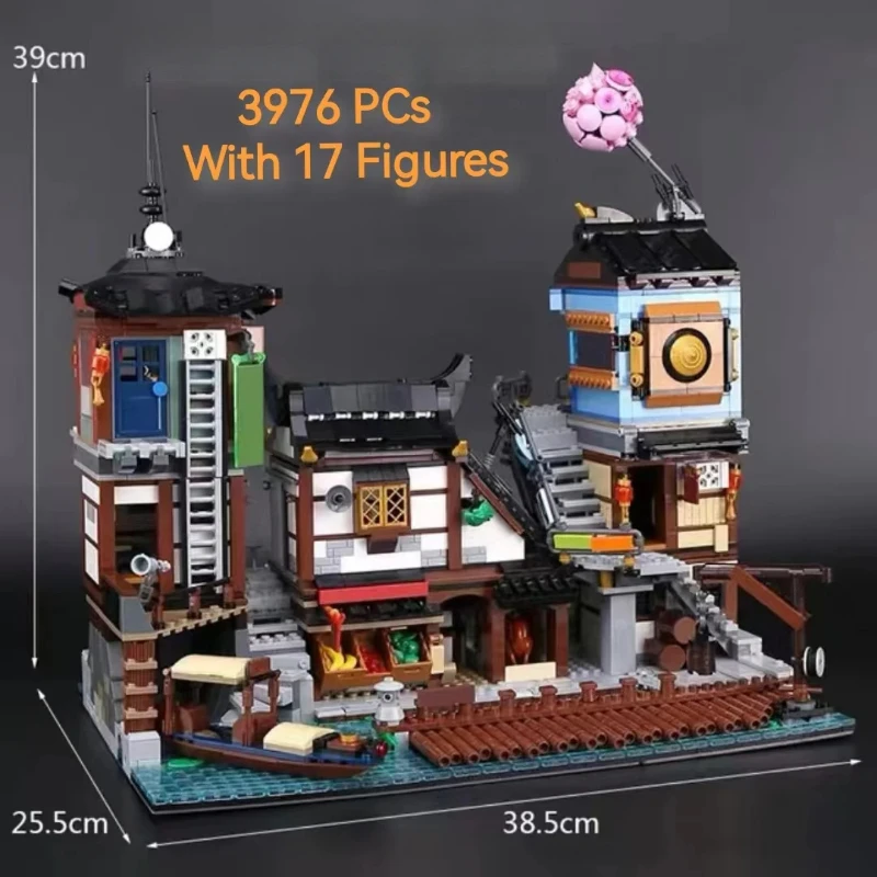 3553 -delige set Verjaardags- en kerstcadeauspeelgoed voor kinderen Stadsdokmodel Assemblagebouwsteenmodel Modulair educatief speelgoed