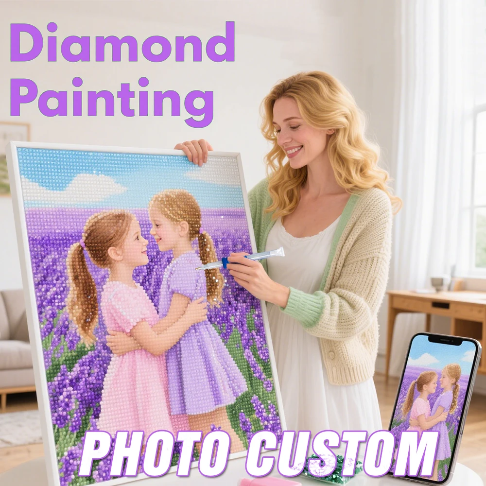 HUACAN Full Kits Photo Custom Diamond Painting Personal Pictures Home Decor Diy Gift Home Decor Embroidery Sale Needlework