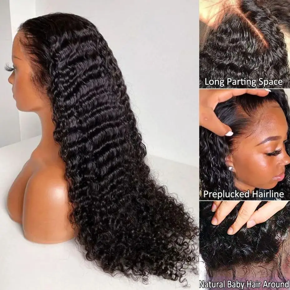 

200% Glueless Wigs Deep Wave 5x5 Lace Clousure Wig Pre Cut Curly Human Hair Pre Plucked Water Curly 13x4 HD Lace Frontal Wig
