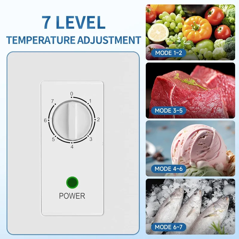 BANGSON 7.1 Cu.Ft Chest Freezer, Deep Freezer with Adjustable Thermostat, Top Open Door Freezer with Removable Basket