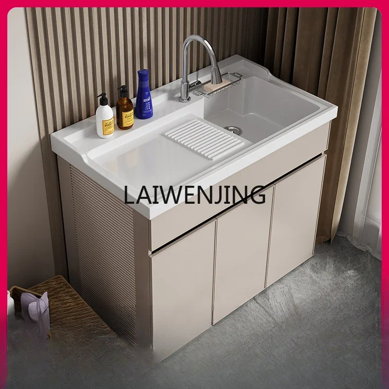 SGF custom balcony space aluminum laundry cabinet with rubbing board integrated cabinet floor