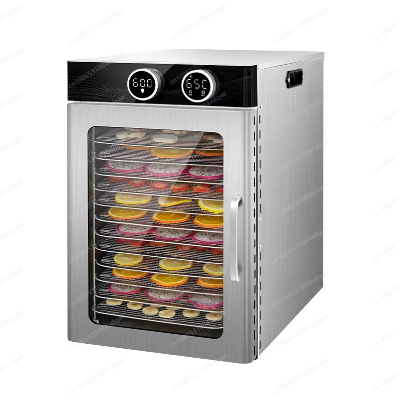 Secador de 12 capas para el hogar, aperitivos para mascotas, frutas y verduras, recetas de alimentos, Mango, carne de res, pescado, máquina secadora de frutas comercial