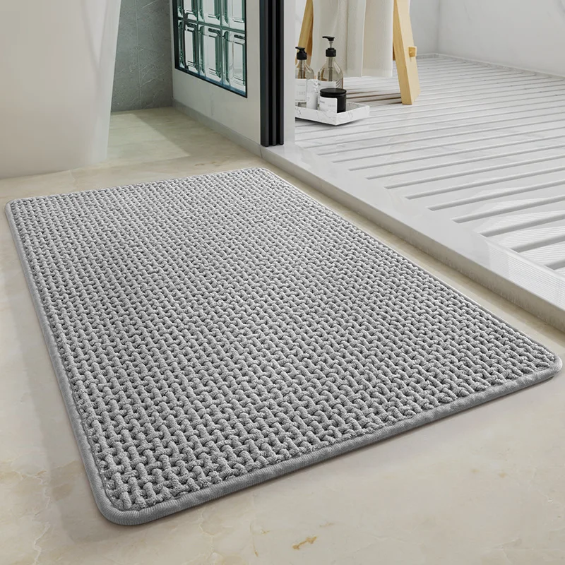 High Quality Chenille Woven Bath Mat Super Absorbent Quick Dry Non-Slip Bathroom Rug Soft Plush Shower Floor Mat