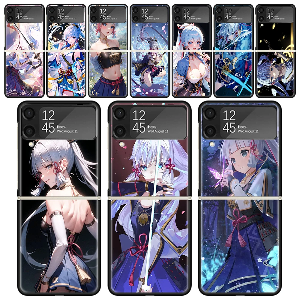 Genshin Impact Kamisato Ayaka Cases For Samsung Galaxy Z Flip 4 5 6 3 Z Flip6 Flip4 Flip5 Flip3 ZFlip6 ZFlip5 5G Hard Shockproof