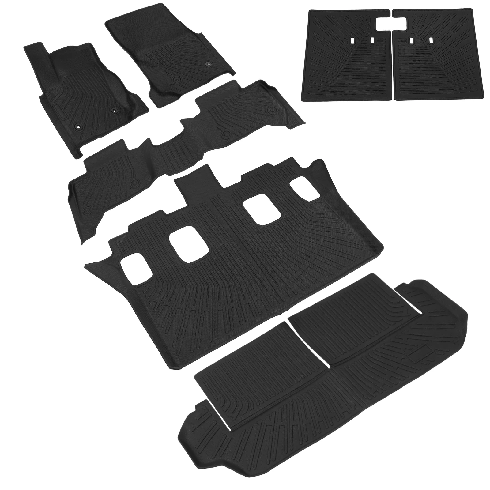 

Trunk Mat with Backrest Mat All Weather TPE Trunk Cargo Liner with Backrest Protectors for Toyota 4Runner 2025-2026 Fuel 7 Seats