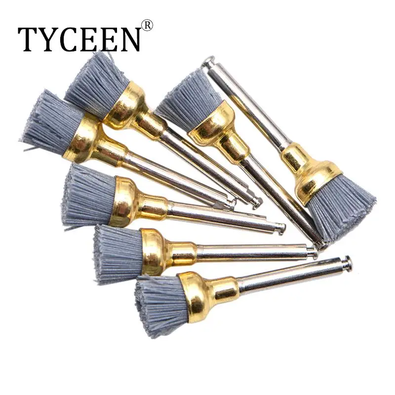 20Pcs Dental Polishing Brush Silicon carbide or Alumina Material Latch Bowl Flat Teeth Polisher Prophy Brushes for Contra Angle