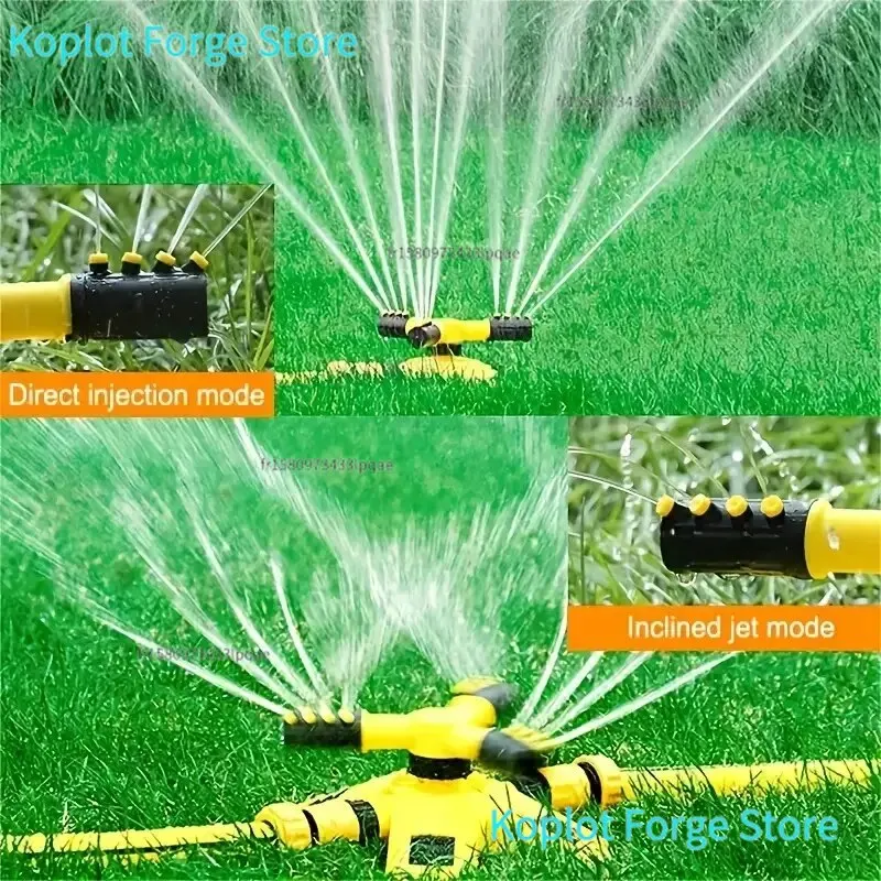 3-Arm 360 °   Rotierender Sprinkler, Garten-Rasensprinkler mit Einstellbarem Winkel, Automatisches Bewässerungssystem für Bauernhof und Gärtnerei