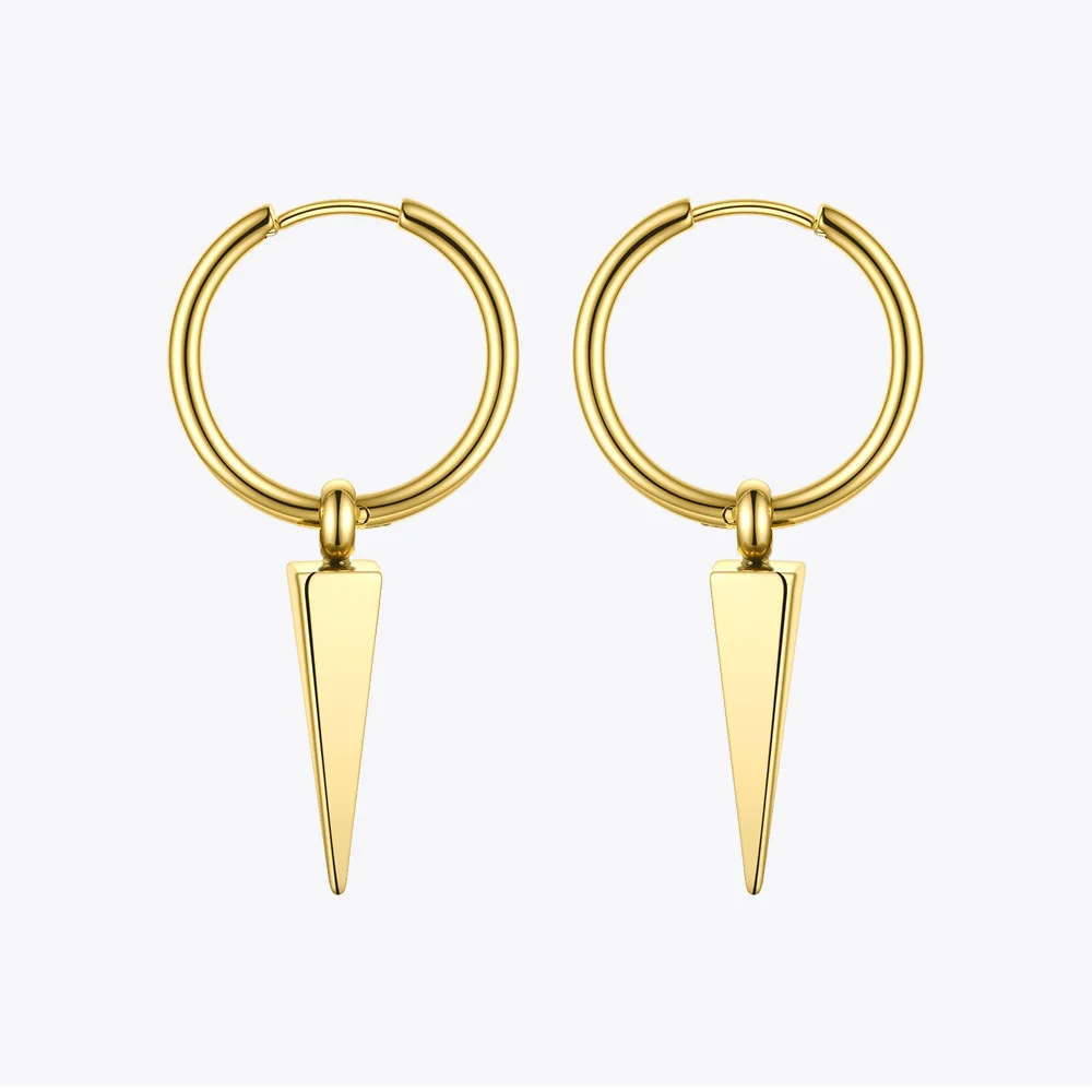 ENFASHION Pyramid Spike Drop Earrings For Women Gold Color Geometric Earings Stainless Steel Fashion Jewelry Kolczyki E201154