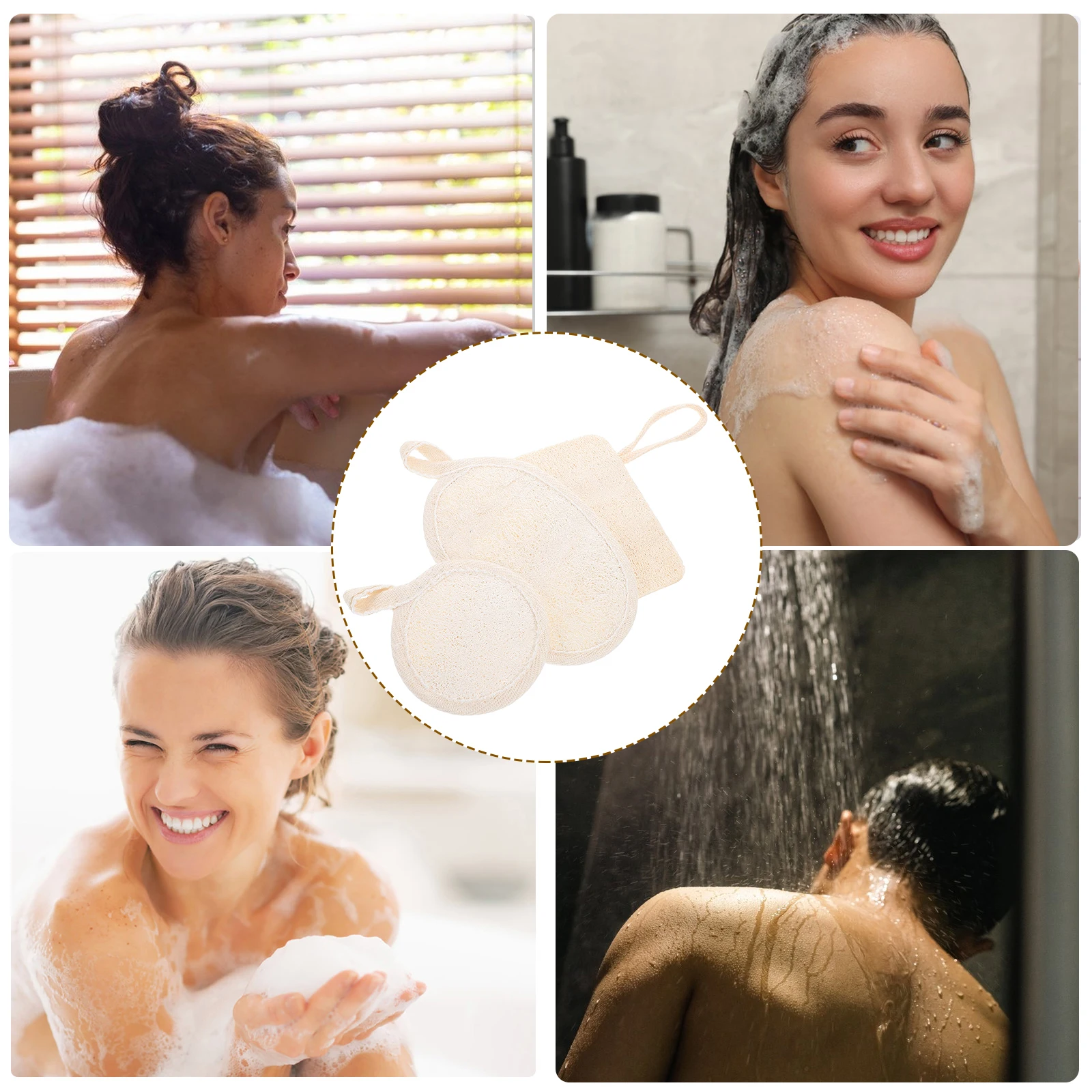 3 قطعة منصات اللوف الطبيعية الوجه الجسم التقشير غسل القماش متعددة الاستخدام دش الغسيل استبدال لطيف التطهير تجديد الجلد