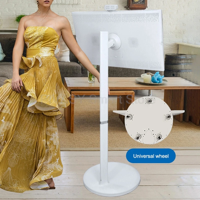 Mobile 32 Inch Battery Android Smart TV Listen Freely Rotatable Touch Screen Movable Portable outbuilt 12MP Camera Tablet Live