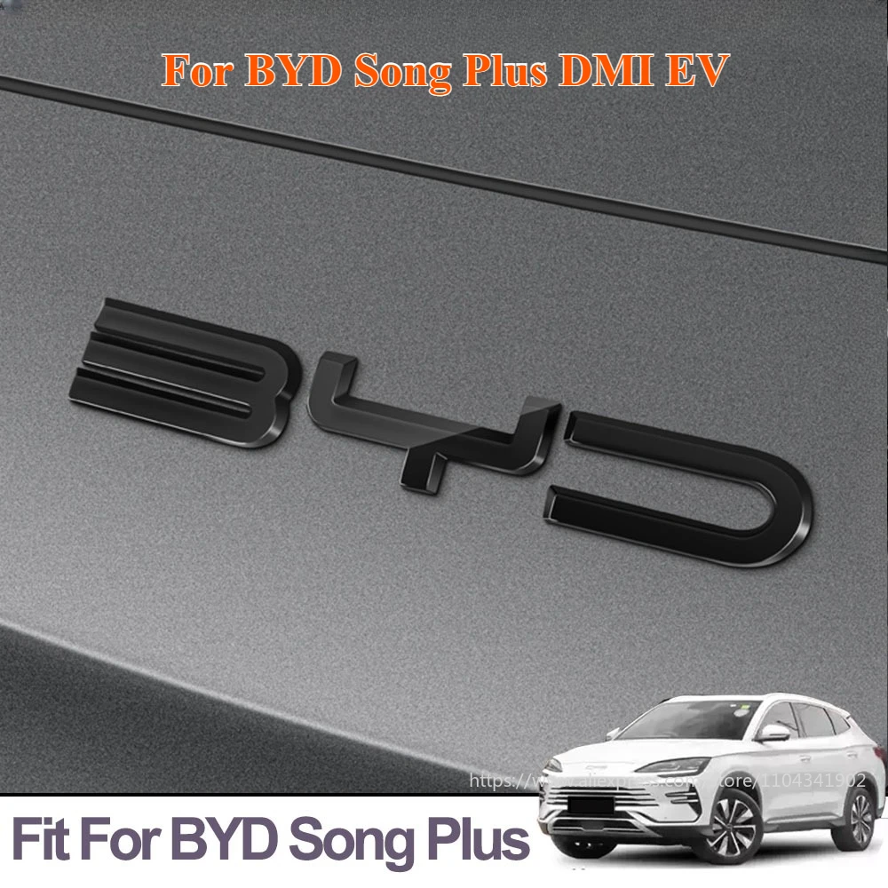 

Подходит для BYD Song Plus DMI EV 2020-2025, черный значок автомобиля, передний и задний значок, черненые декоративные наклейки Song Plus, аксессуары