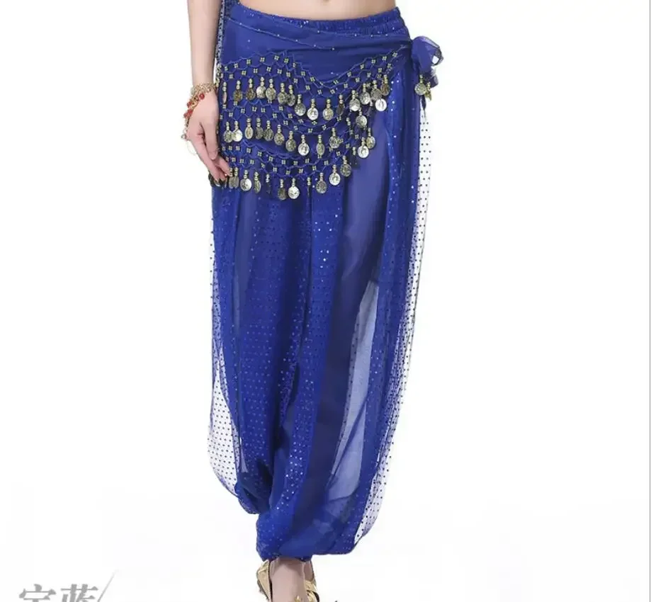 

Belly Dance Harem Pants Arabic Halloween Lantern Shiny Pants Fancy Pants India Dance Outfit Free Size (Coin Belt Not Included)