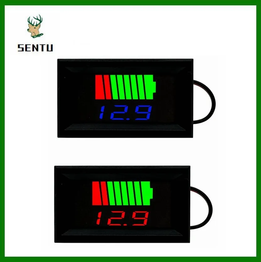 Indicateur de niveau de charge de batterie de voiture au lithium, testeur de capacité, affichage LED, voltmètre, 12V, 24V, 36V, 48V, 60V, 72V