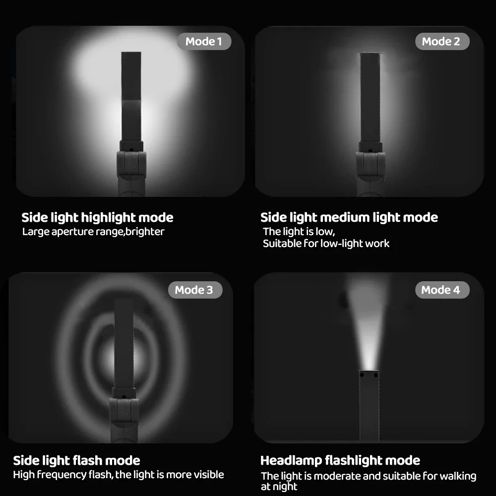 COB Work Light LED Work Flashlight With Magnetic Base Rechargeable Hanging Hook 360° Rotate Portable Inspection Light Camping