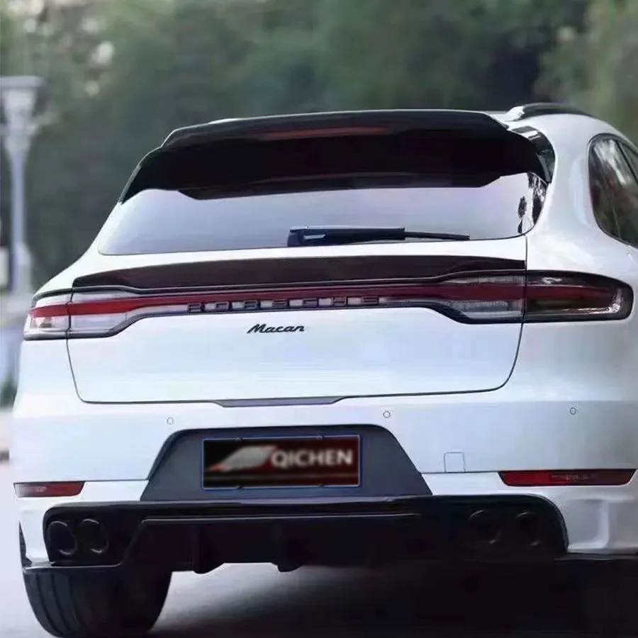 

For Porsche Macan 2018+ Carbon Fiber Spoiler Rear Roof Trunk Spoiler Boot Middle Wing upgraded Car Accessories Body Kit