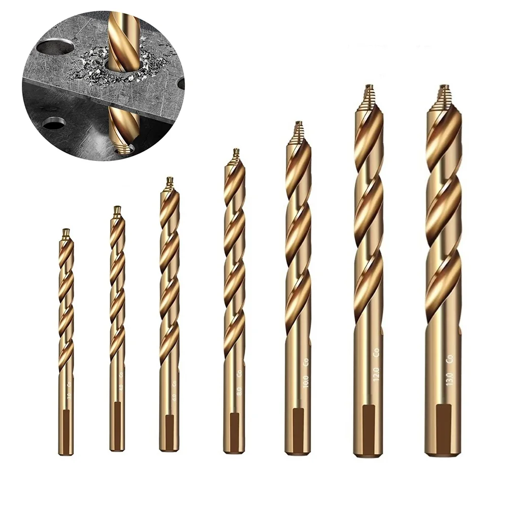 1PC 3-13mm M35 Cobalt Straight Step Drill Bit Hole Cutter Double Spiral Chip Removal For Electric Drill Bench Drill Power Tools