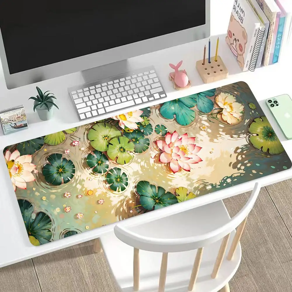 Lotus Flower Mouse Pad HD Mouse Pad Pad Extended Gaming Keyboard Desk Mat Large 90x40cm XXL Gamer Mouse Pad HYBXXC