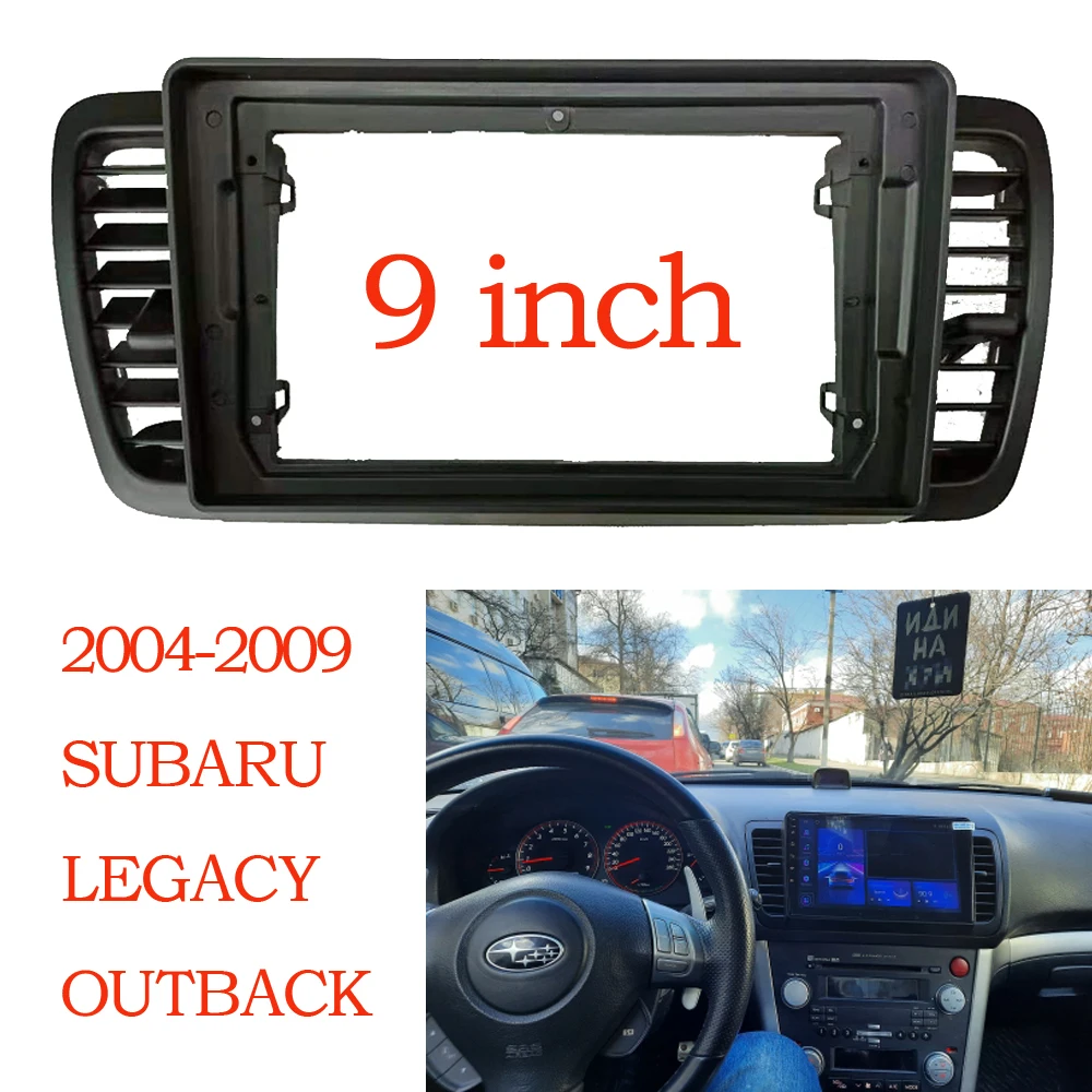 9 Inch 2 Din Car Stereo Radio Fascia Dash Player DVD Adapter Frame Panel For Left steering wheel Subaru Outback Legacy 2004-2009