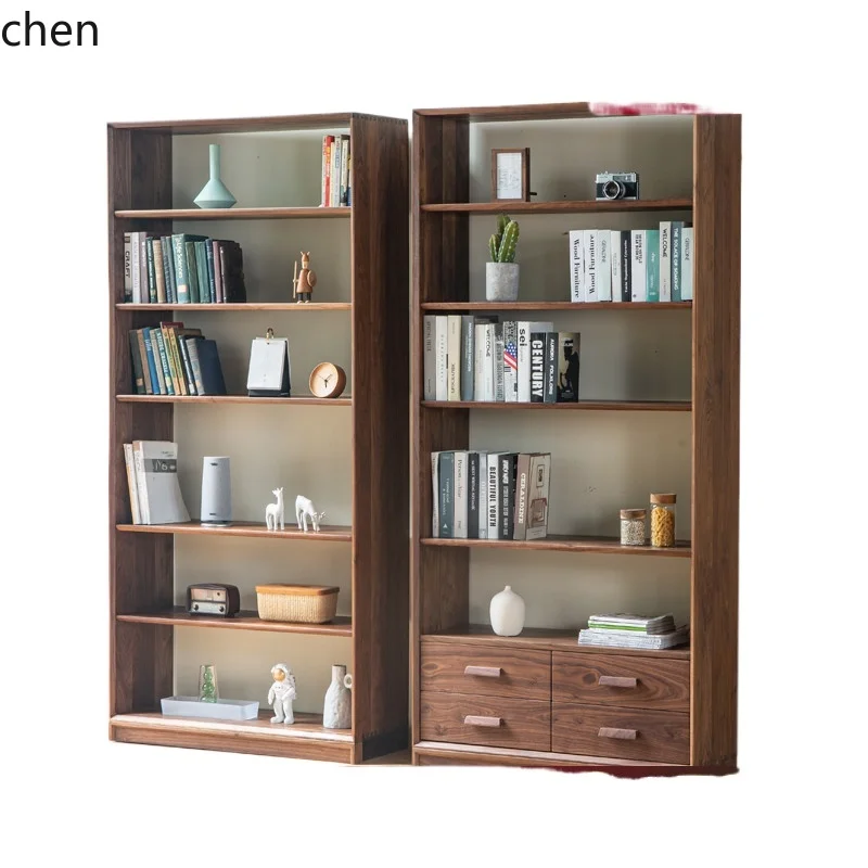 

YFY North American black walnut solid wood bookshelf bookcase floor-to-ceiling all solid wood logs