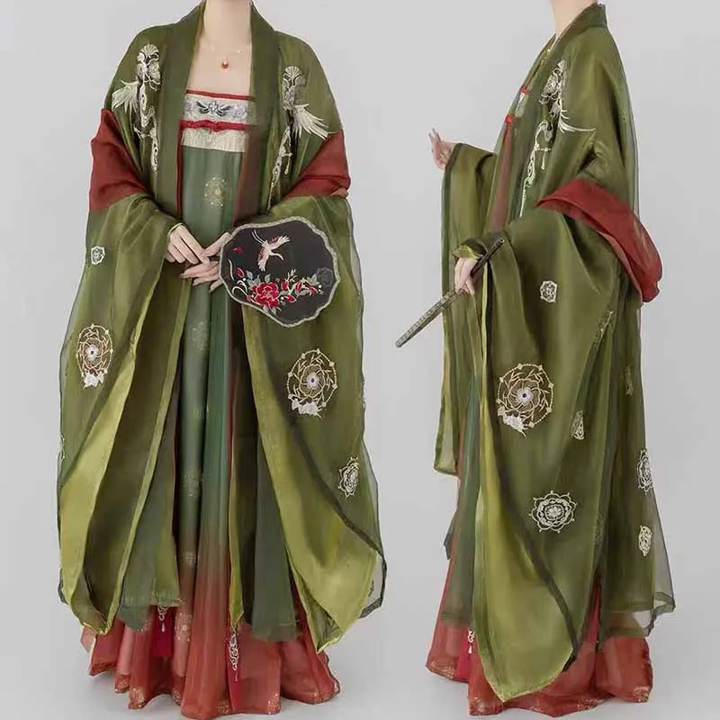 

Hanfu Dress Women Chinese Ancient Embroidered Green Hanfu Dress Halloween Carnival Cosplay Costume Party Outfit Hanfu Suit