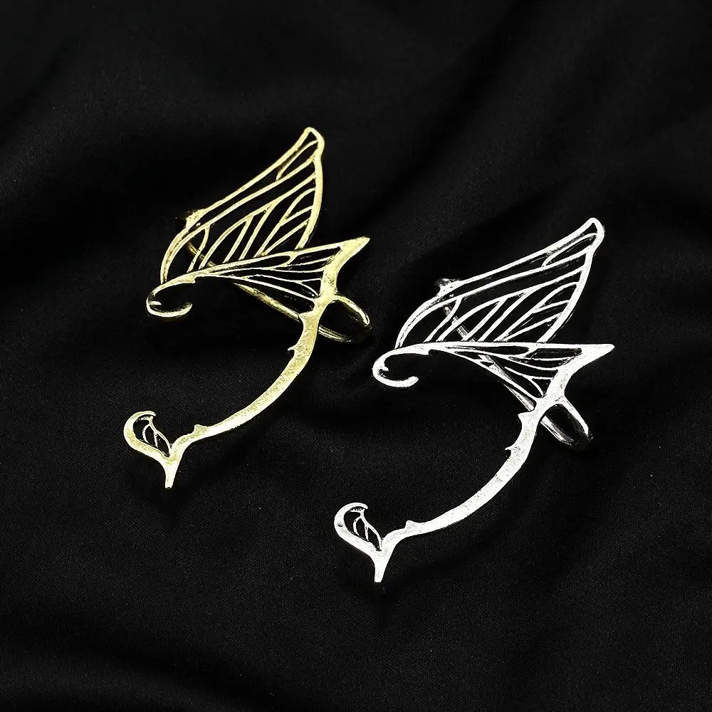 Antique Gold Color Elf Ear Clip Alloy Korean Style Single Side Earrings Ear Hook Jewelry Accessories Ear Cuff Girls Gift