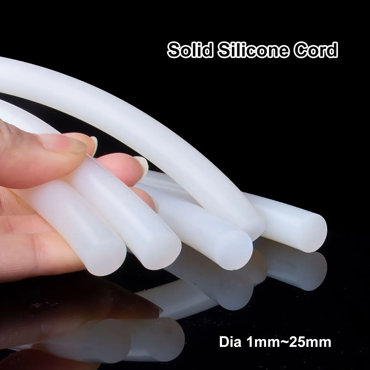 Solid Silicone Sealing Strip Dia 1mm~25mm Silicone Rubbe Cord High Temperature Waterproof O Ring Trim Seal Strips