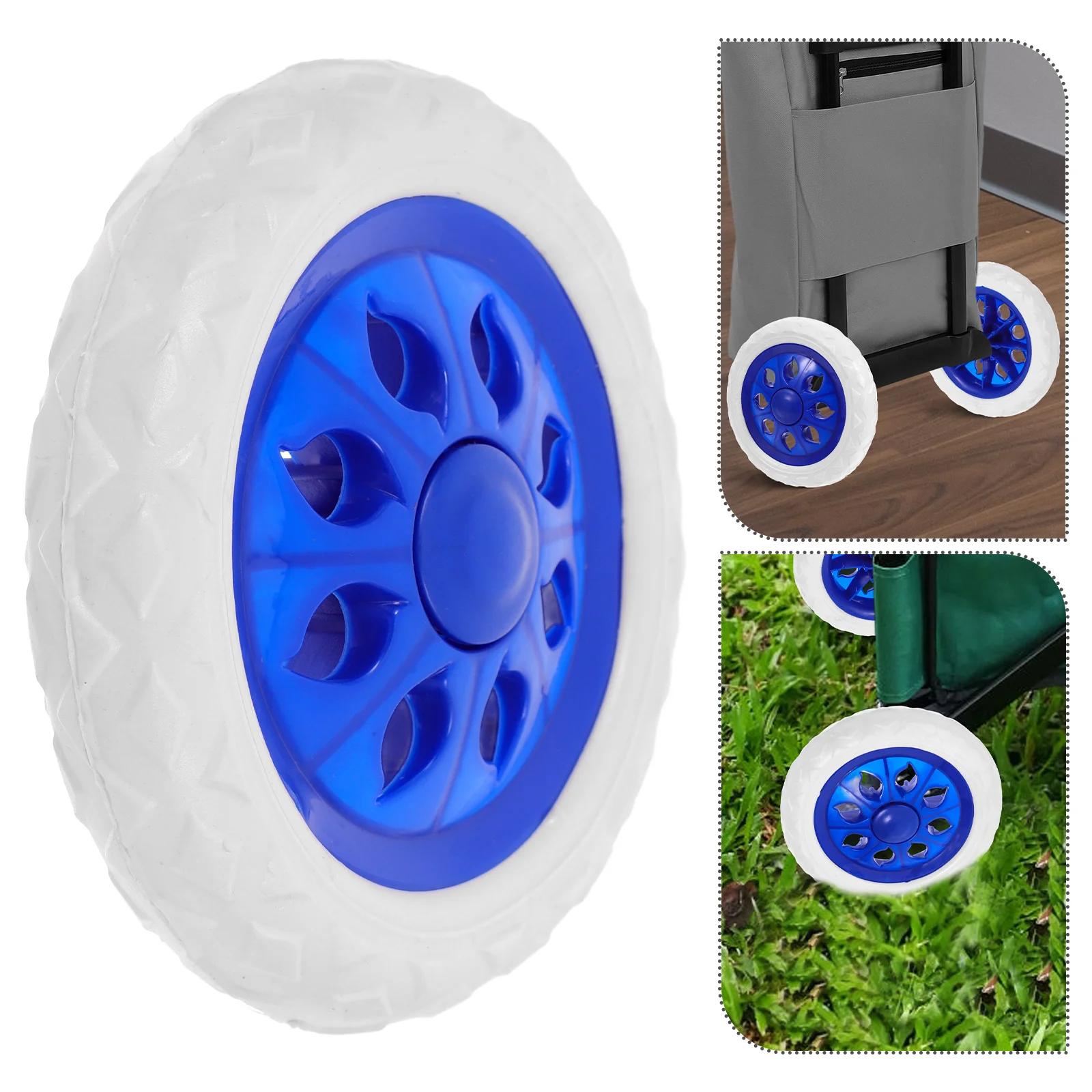 2 Pcs Folding Shopping Cart Rolling Wheel Wheels Utility Laundry Heavy Duty Replacement Grocery Trolley Wagon