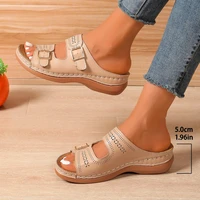 2026 Summer Fashion Slippers Women Premium Orthopedic Open Toe Shoes for Women's Anti-slip Platform Wedge Retro Sandals Female - Image 4