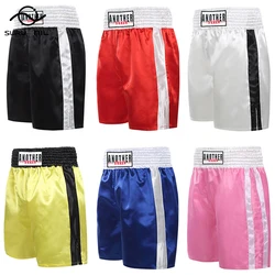 Thai Boxing Shorts Men Women Adult Kickboxing MMa Combat Trunks Muay Thai Training Competition Fight Grappling Crossfit Pants