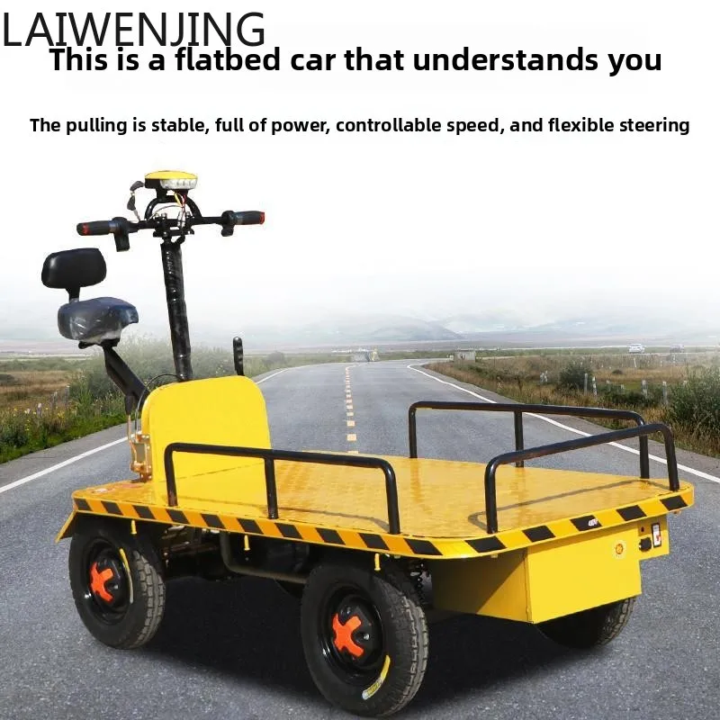 

MJY hand push flat plate can ride upside down construction site moving four wheel pull cargo transport truck