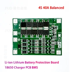 4S 40A 18650 Li-ion Lithium Battery Protection Board Lipo Cell Module PCB BMS 14.8V 16.8V with Balance For Drill Motor