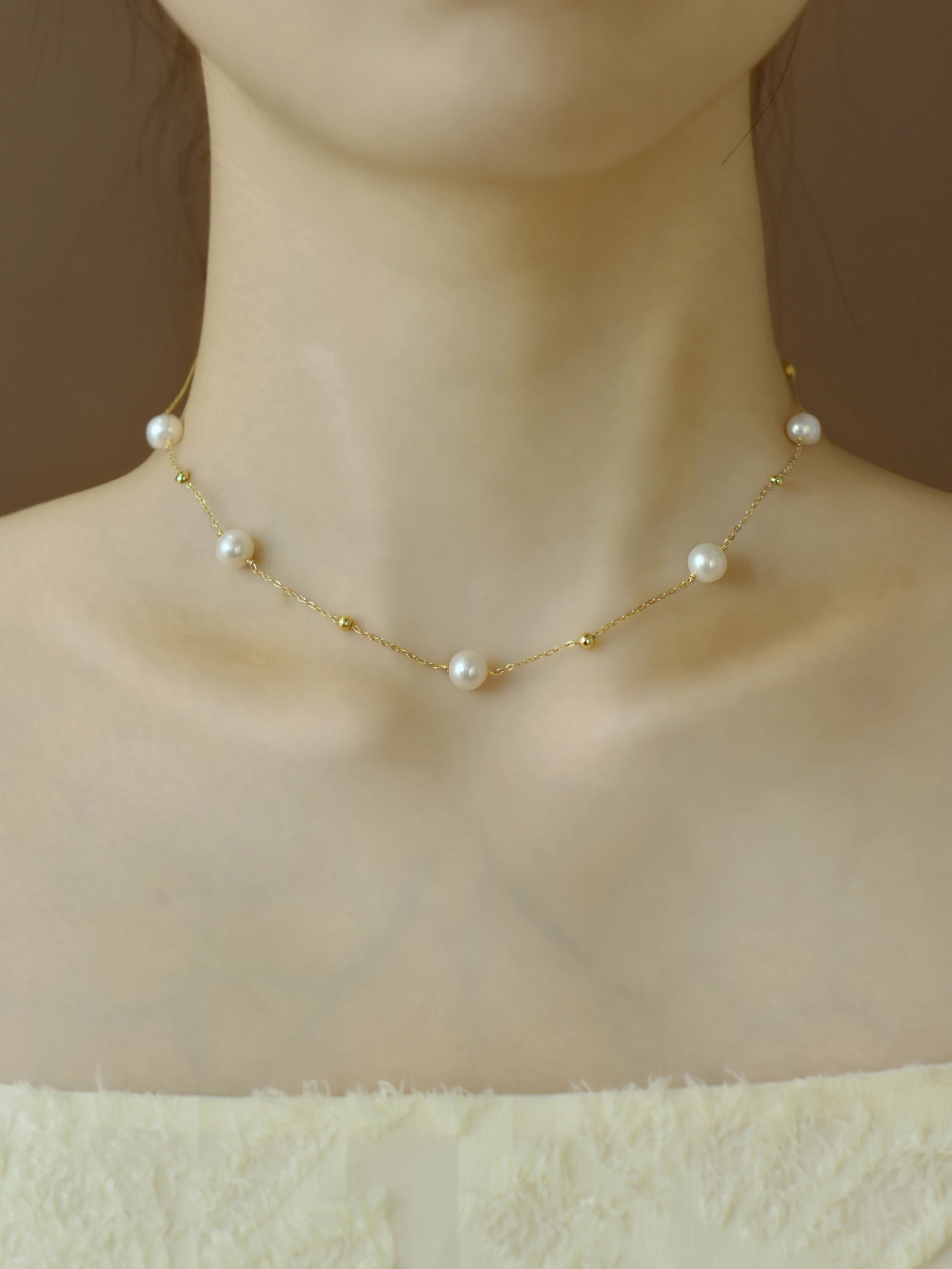 Pure freshwater pearl necklace pendant Fine Jewelry  star Original Design Fashionable and versatile light luxury party gift for