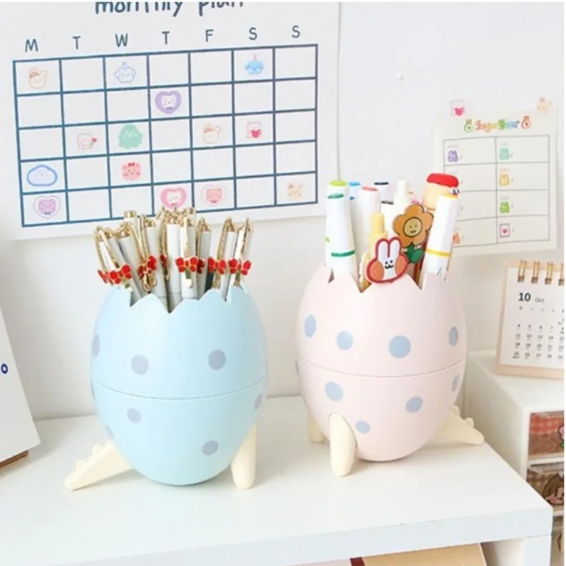 ギフト用エッグシェイプペンシルケース、ユニークなペンシルボックス、耐久性のあるペンホルダー、可愛い恐竜、3色