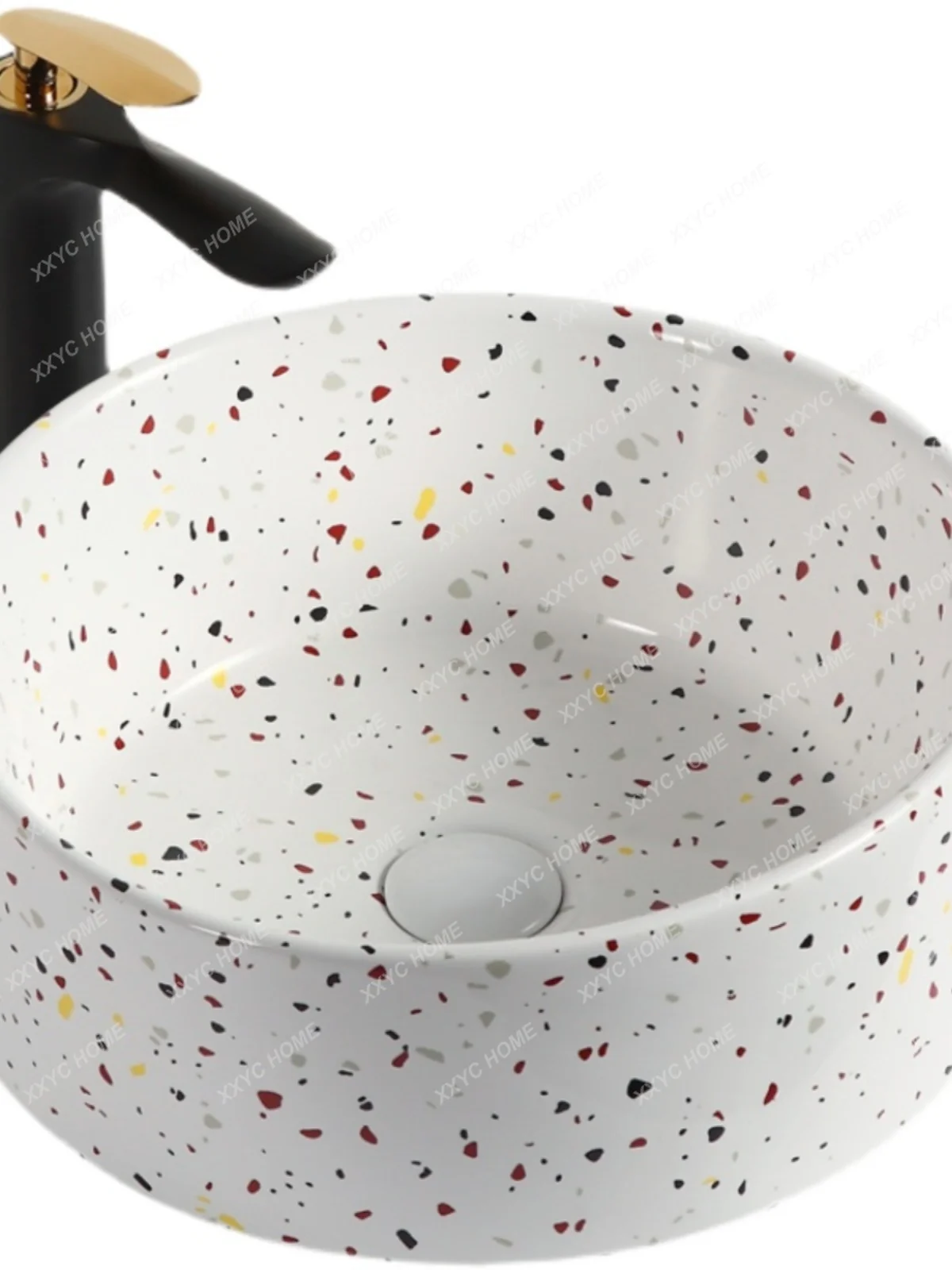 Phnom Penh ceramic table basin terrazzo sink round face wash balcony bathroom deepening wash table