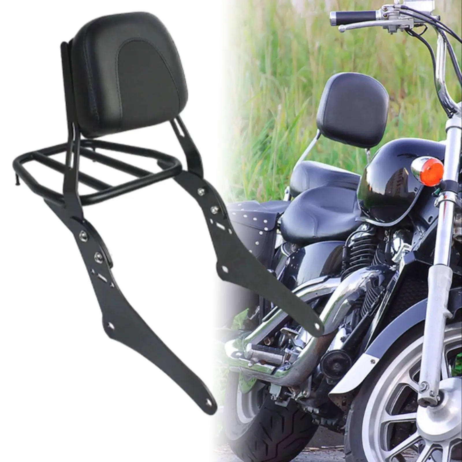 Motorcycle Sissy Bar Detachable with Luggage Rack Passenger Assembled Backrest Rear Pad for cm500 Replacement Repair Parts