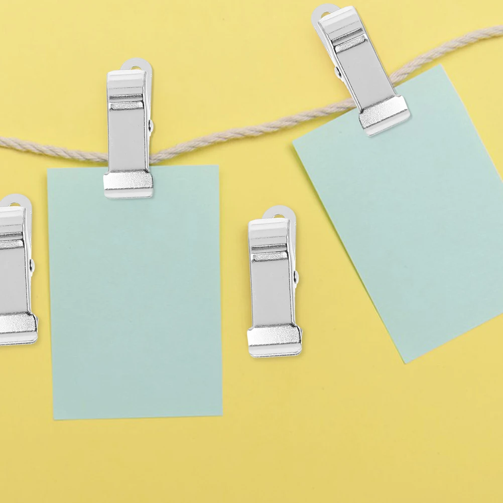 

25pcs Silver Long Tail Anti Mouth Clips 3.5mm Hole Wire Photo Memo Crafts Hanging Display Accessories Metal Clamps