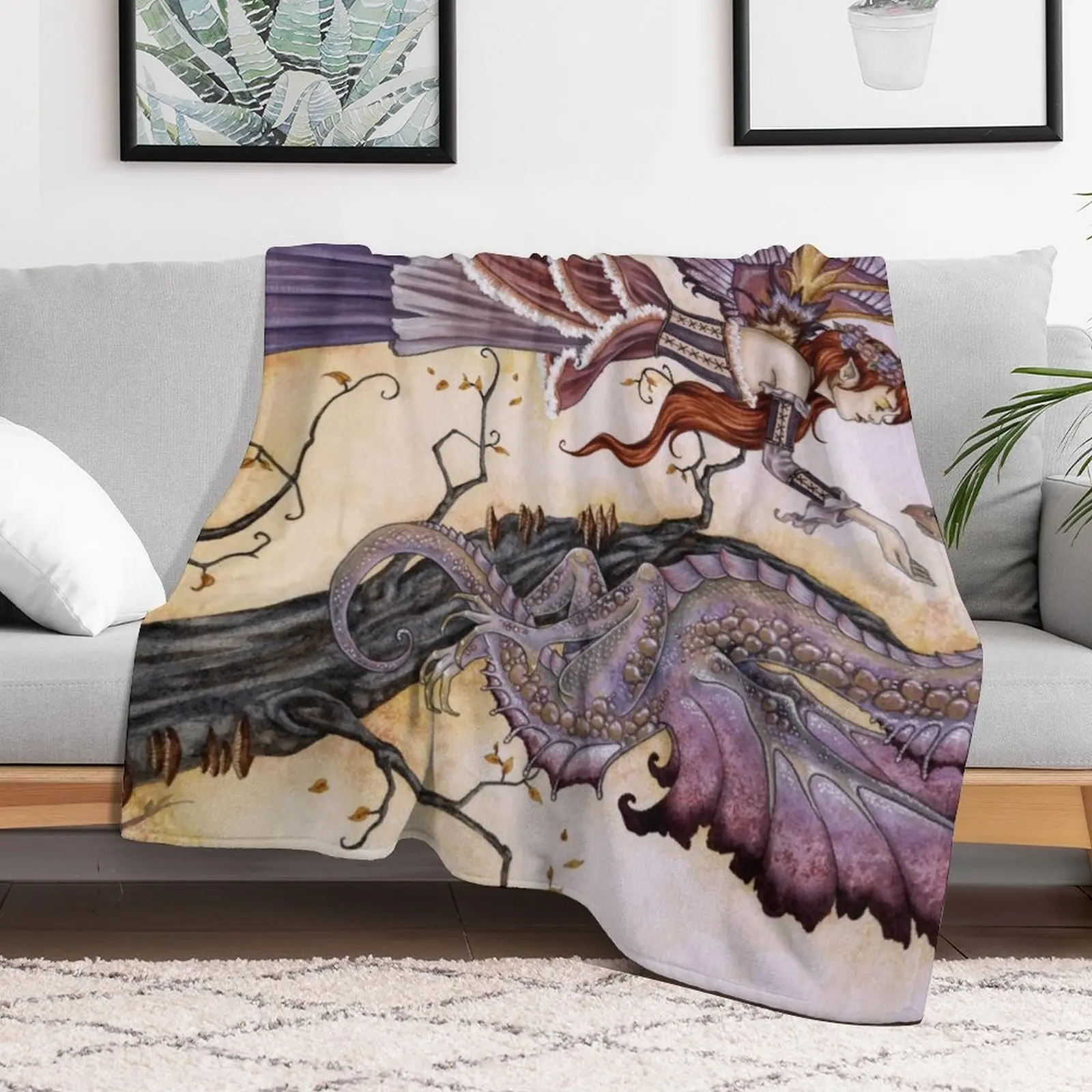 The Dragon Charmer Throw Blanket Sofa Decoratives Nap Blankets