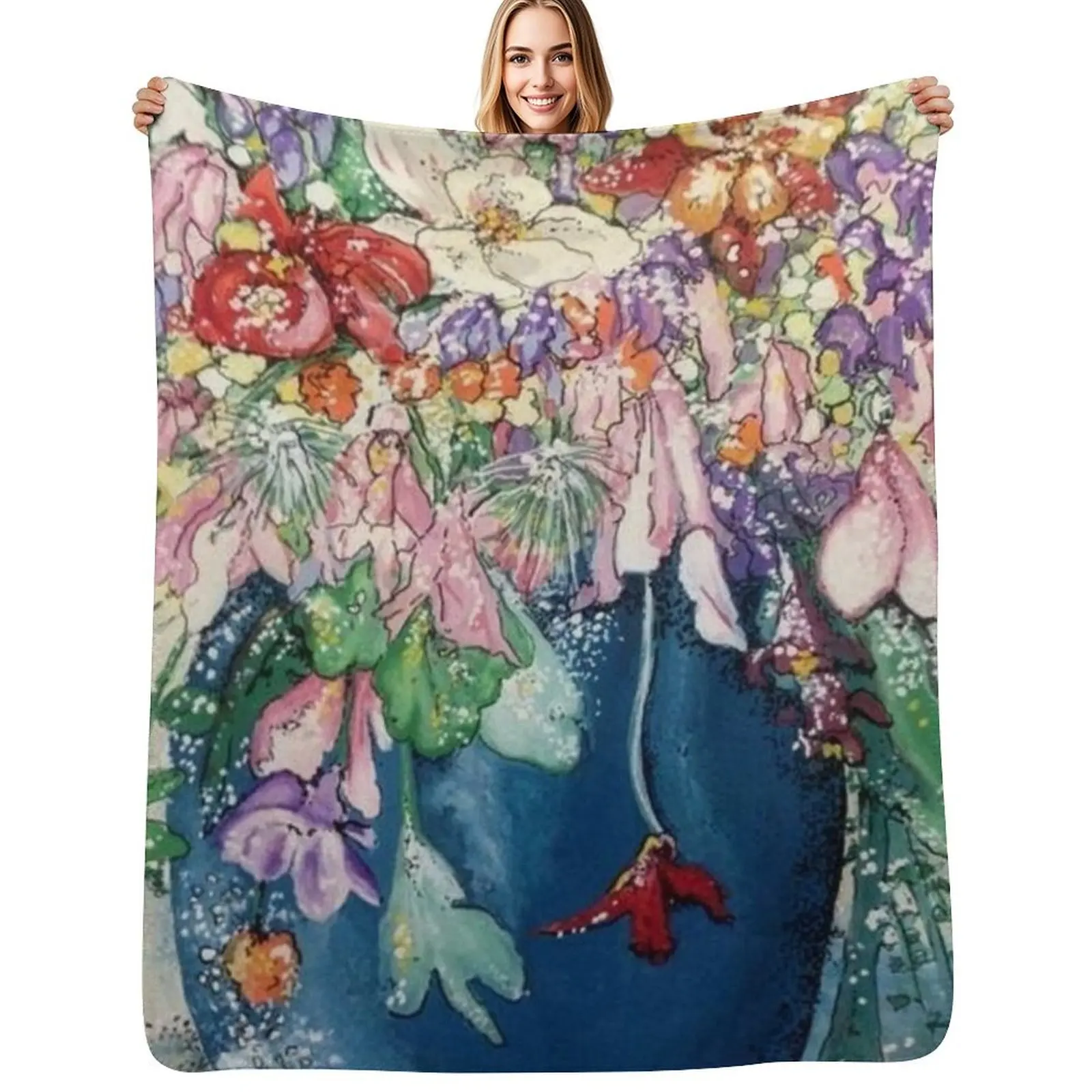 

Vase of Spring Flowers Throw Blanket Thermals For Travel Decorative Throw Beautifuls Tourist Blankets