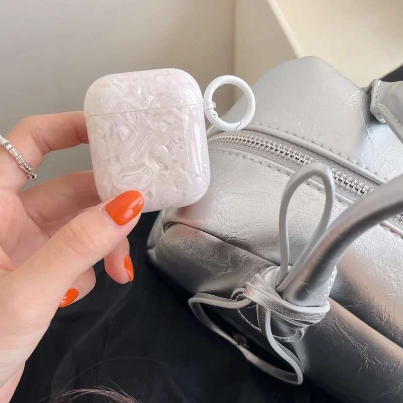 Casing earphone IMD gaya cangkang putih baru dengan kait untuk Apple Airpods 2 Pro pro2 airpods 3 Airpods 4