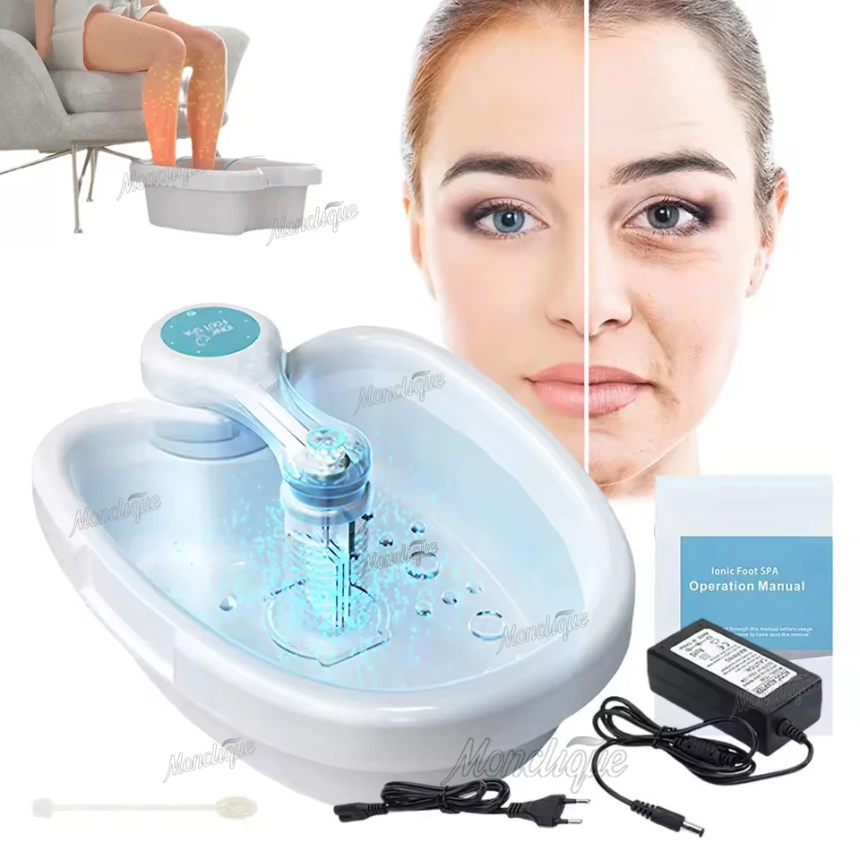 

Ionic Detox Foot Bath Tub Aqua Cell Spa Machine Set Hydrogen Enhanced Foot Soak Foot Spa Bath Massage Arrays Aqua Health Therapy